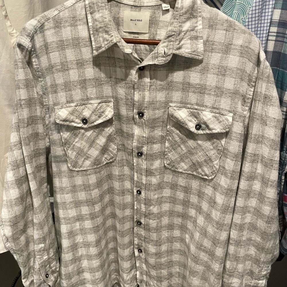 Billy Reid button up flannel large